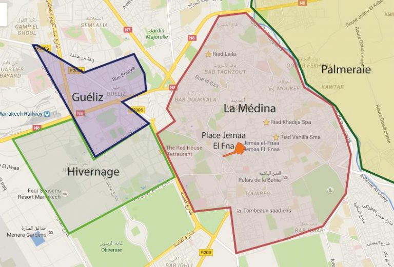 Quartier De Marrakech: Guéliz & Centre-ville, Menara, Palmerie, Agdal & Ourika, Médina & Kasbah